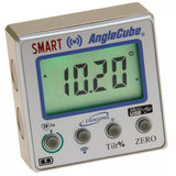 Compact iGaging AngleCube Bevel Protractor - Bluetooth enabled, magnetic base, precise angle measurements on large LCD display