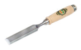 Kirschen Two Cherries 26mm Firmer chisel with a wooden handle on a white background