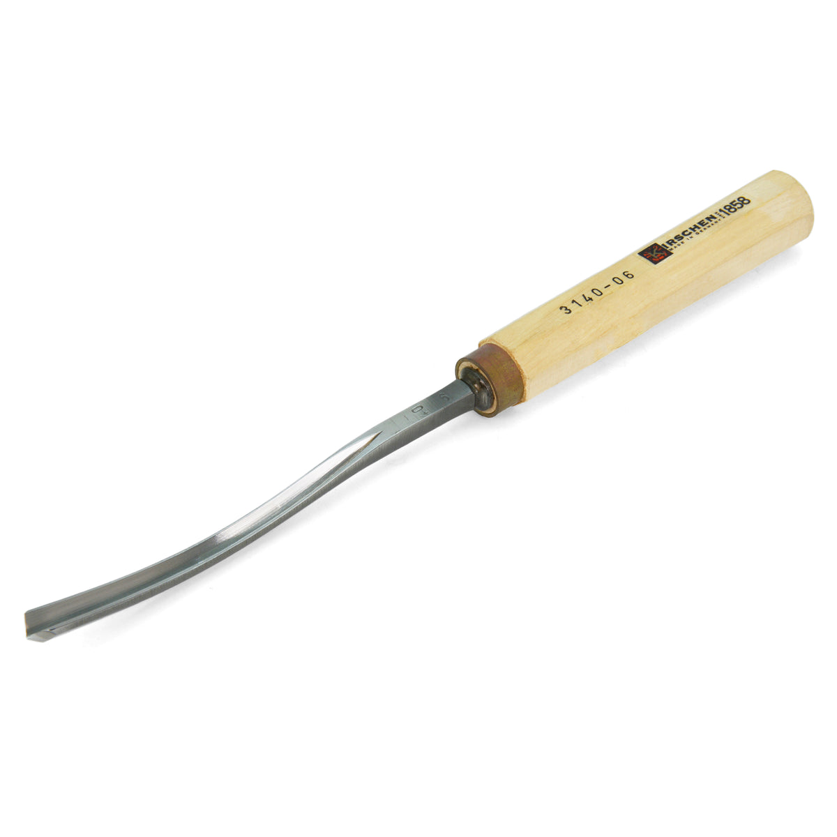 Kirschen Two Cherries Carving Tool #39 Curved V-Chisel 75 degrees 6mm front