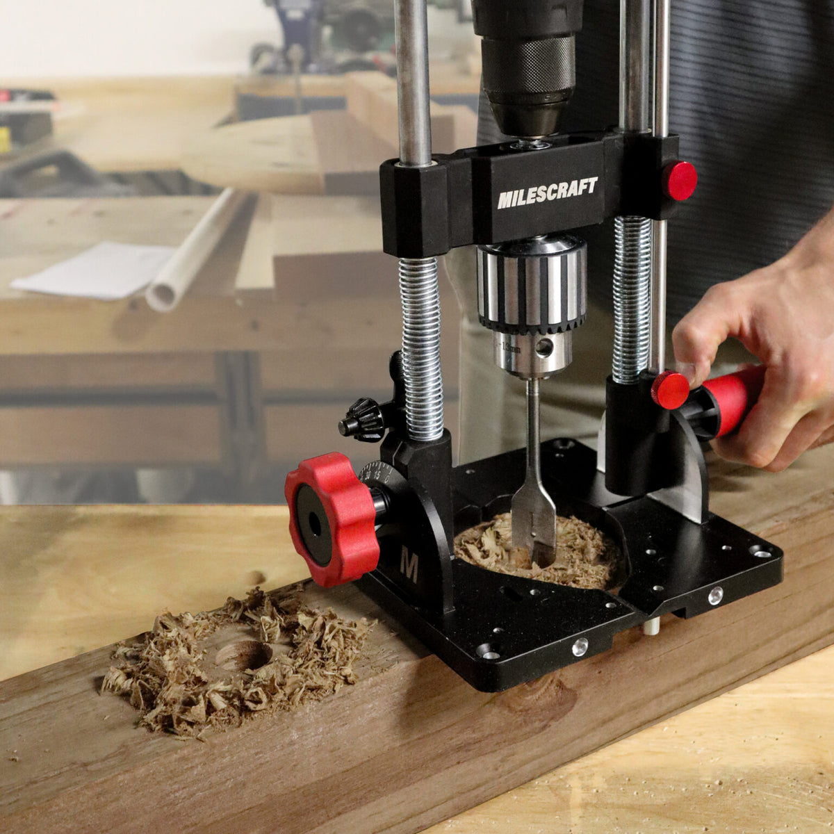 Milescraft DrillMatePRO & DrillFence bundle - angled drilling precision and ease