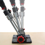 Milescraft DrillMatePRO & DrillFence bundle showing angle adjustment and stability handles