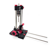 Milescraft DrillMatePRO and DrillFence Edge Guide Bundle angled view with stability handles and alignment configuration