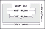 Milescraft T-Trax48 Universal T-Track Rail System 48in 1220mm Long Aluminium Pack of 2, showing close-up of T-slot design