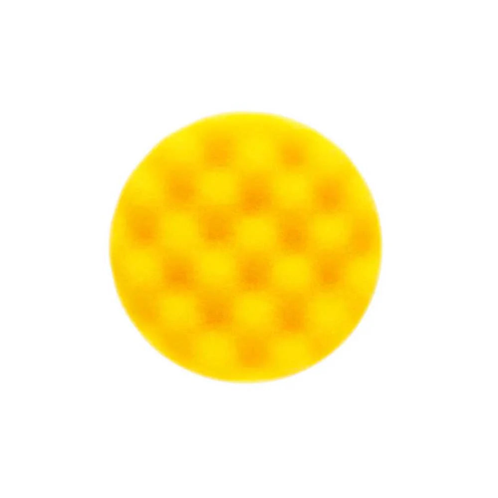 Mirka yellow waffle polishing foam pads in 85 x 25mm size, ideal for serious sanding applications