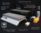 MPOWER SB1 600/1200 Grit Sharpening Stone - Close-up of double-sided diamond whetstone in use