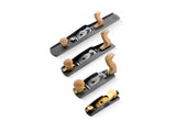 Melbourne Tool Company Low Angle Block, Jack, Smoothing & Jointing Hand Plane Set kit displayed with all four essential hand planes