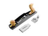 Melbourne Tool Co. Low Angle Jack Plane with Additional Blades in use on a wooden surface