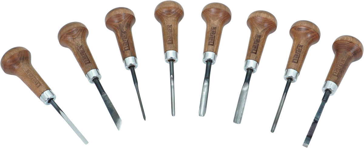 Narex Set of 8 Engraving Palm Chisels for Woodcut and Linocut