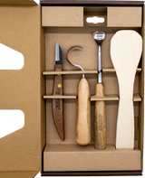 Narex Set of 4 Spoon Carving Tools Plus Spoon Blank