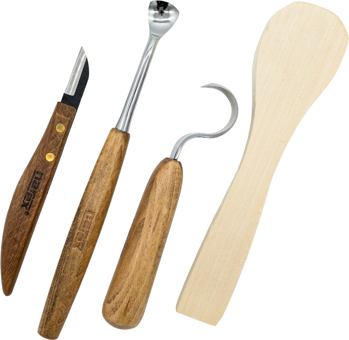 Narex Set of 4 Spoon Carving Tools Plus Spoon Blank