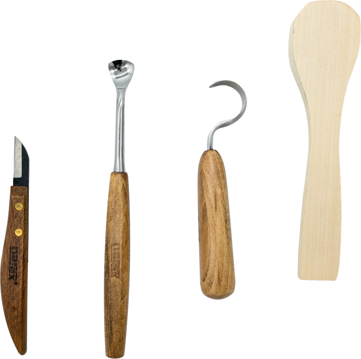 Narex Set of 4 Spoon Carving Tools Plus Spoon Blank