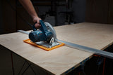 BORA NGX Saw Plate RT attached to Clamp Edge Guide for precise circular saw cutting
