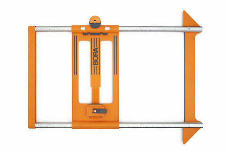BORA NGX Twin Rail Rip Guide for Clamp Edge Saw Guide in use on sheet goods