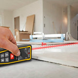 Prexiso Laser Measure P-60-L showing horizontal bubble level feature
