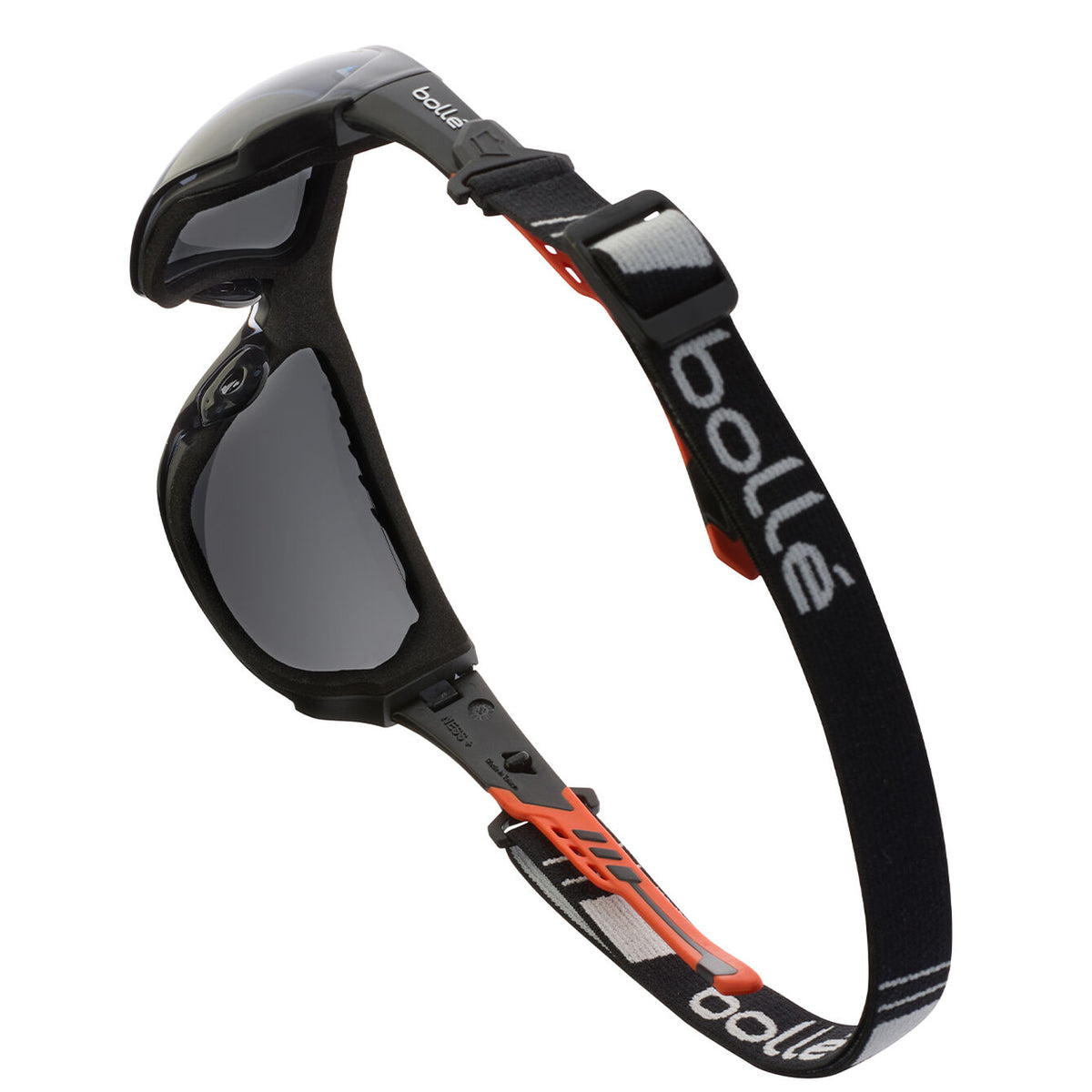 Bollé Safety Ness Plus Sealed Smoke Lens Safety Glasses side view