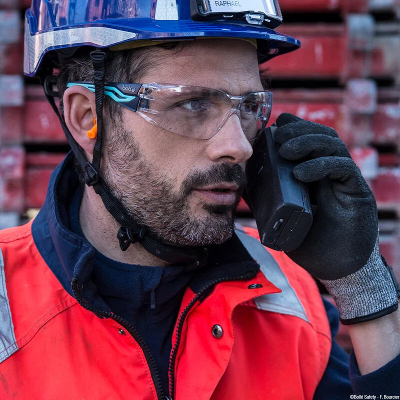 Bollé Safety Silex Clear Safety Glasses with Flex 160° technology for perfect fit and panoramic vision