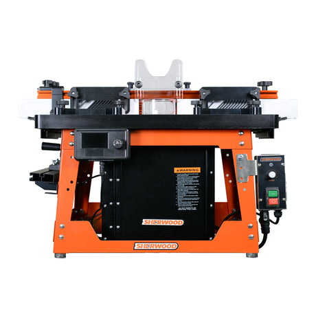 Sherwood Industrial Benchtop Router Table Cast Iron Top with Motorised DRO Router Lift & 1800W Round Body Motor