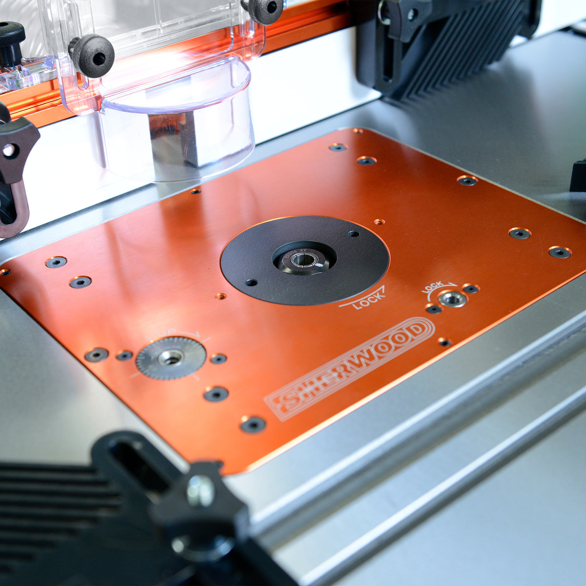 Sherwood Industrial Router Table Cast Iron Top with Motorised DRO Router Lift & Water Cooled CNC Spindle
