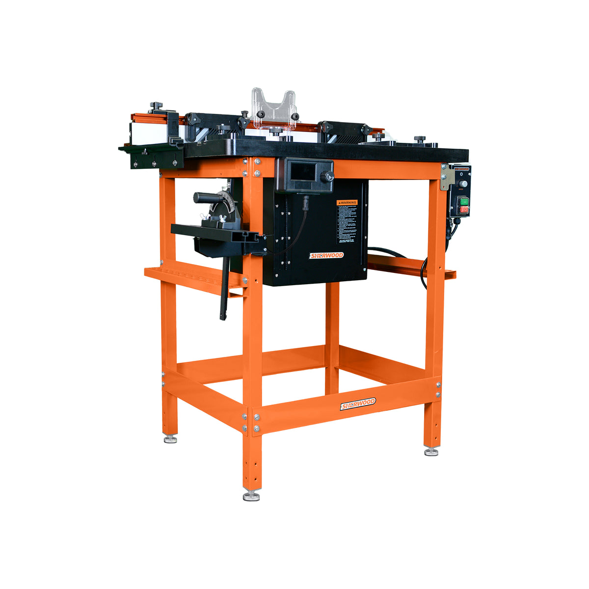 Sherwood Industrial Router Table Cast Iron Top with Motorised DRO Router Lift & 1800W Round Body Motor