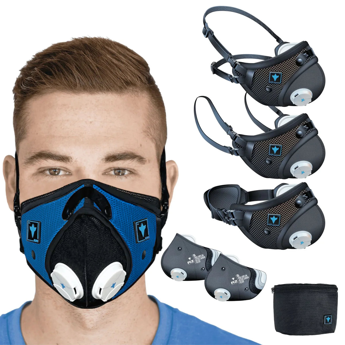 RZMask M3 Dust Face Mask Breathable Mesh Mixed Colours - Medium/Large/XL