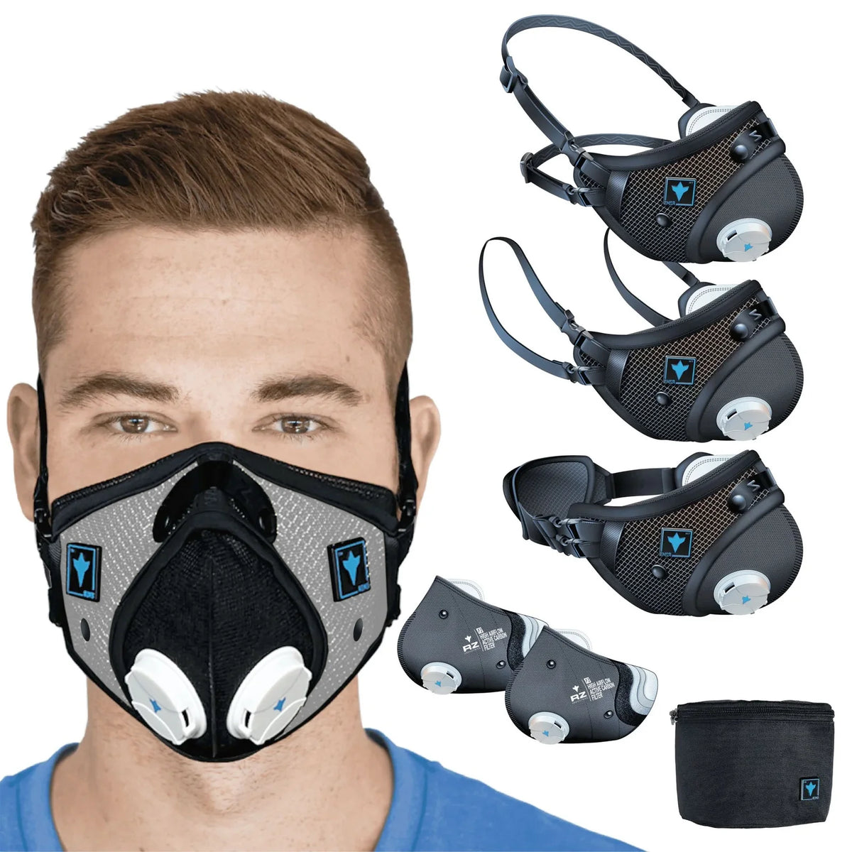 RZMask M3 Dust Face Mask Breathable Mesh Mixed Colours - Medium/Large/XL