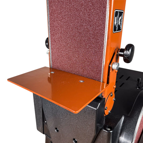 Sherwood 6 x 10in Benchtop Belt and Disc Sander 800W in action on wood piece