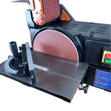 Sherwood 6 x 10in Benchtop Belt and Disc Sander 800W in action on a wooden piece