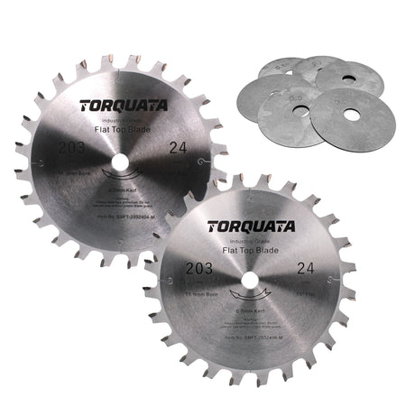 Torquata Set of 2 203mm Diameter Flat-Top Saw Blades Plus Shims in action
