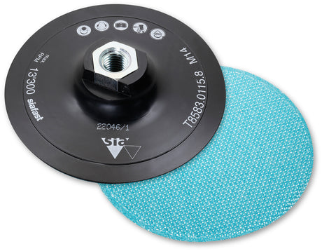 SIA Abrasives 125mm Soft Backing Pad M14 Thread for rotary sanders with siafast hook and loop system