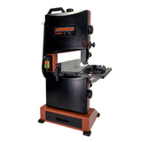 Sherwood 9in Benchtop Bandsaw 300W in action, ideal for small woodworking workshops and craft duties