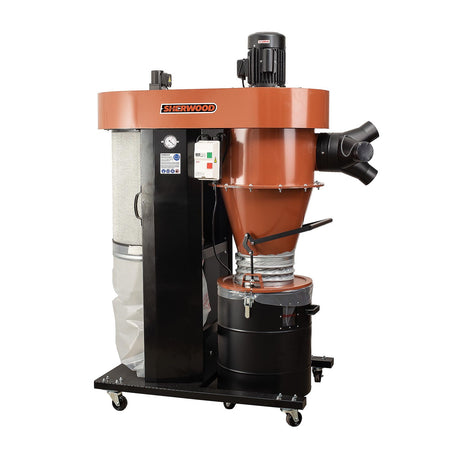 Sherwood 2HP Industrial Cyclone Dust Extractor in action
