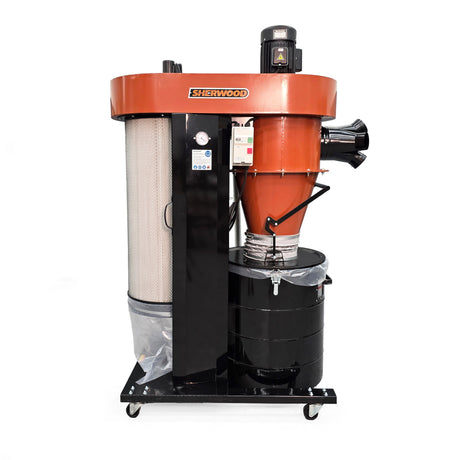 Sherwood 3HP iVac Automation Cyclone Dust Extractor with filter cleaner, ideal for professional workshops