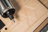 Shaper Tools 90 Degree Engraving CNC Router Bit 1/4in Shank in action on hardwood material