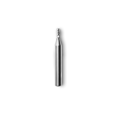 1/8in polished O-flute CNC router bit, ideal for acrylics & metals. Shorter profile for durability