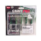 Trend CraftPro Straight Router Bits Set of 5, angle showing tungsten-carbide tip on 1/2in shank