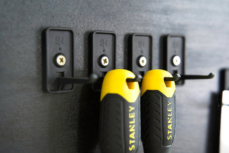 Superhooks Garage Bundle Black Modular Tool Wall Hooks - Versatile black hooks with high weight capacity for garage and workshop organization
