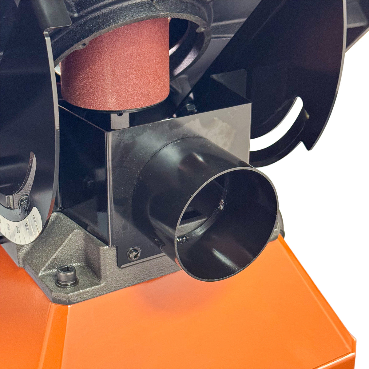Sherwood Pedestal Oscillating Spindle Sander 750W Cabinet Stand in action, showcasing precise curved woodworking capabilities