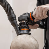 Arbortech SpheroPlane angle grinder attachment carving spherical wooden bowl with adjustable radius