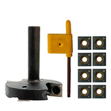 Torquata 2+2 Flute Surface Planing Carbide Insert Router Bit 63.5mm Diameter & Replacement Cutters 1/2in Shank