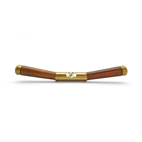 Wooden and brass spokeshave on a white background