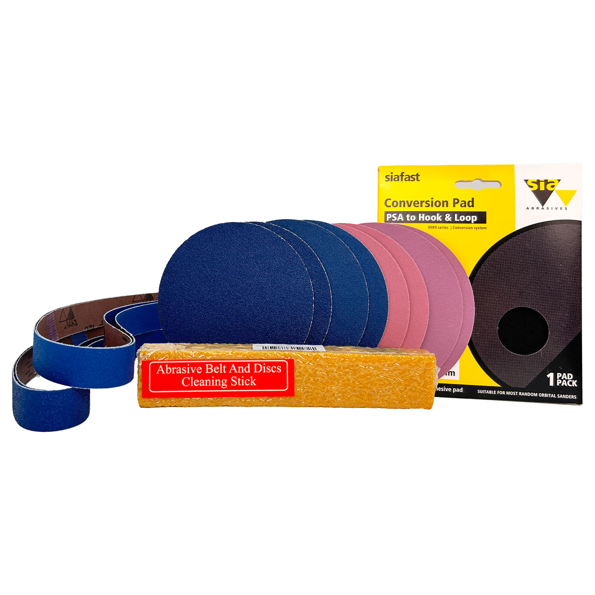 Sia Abrasives Sandpaper Set for 1 x 5in Belt and Disc Sanders