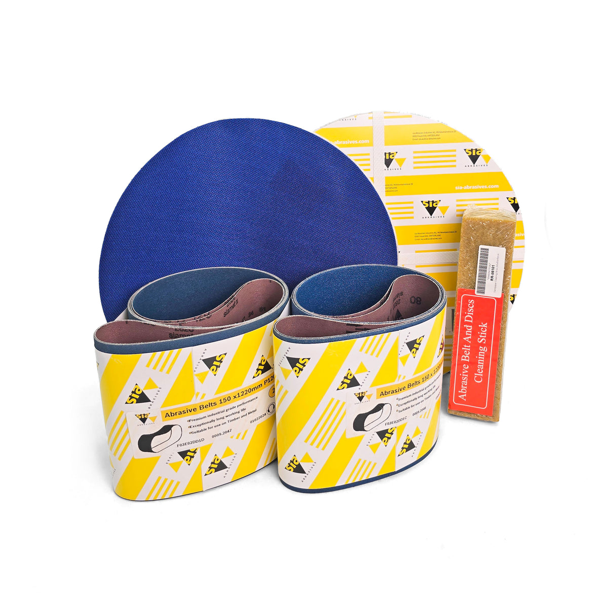 SIA Abrasives Sandpaper Kit for 6 x 12in Belt and Disc Sanders in packaging