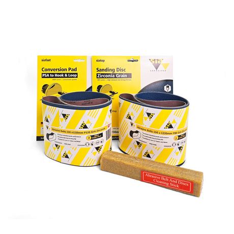 SIA Abrasives Sandpaper Kit for 6 x 9in Belt and Disc Sanders - Assorted sandpapers and accessories for your sander