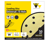 SIA Abrasives 1944 siaone Sanding Disc 150mm pack of 50, ideal for price-conscious users working with various materials