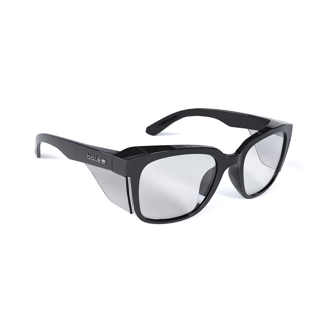 Bollé Safety STKS 410 Clear Lens Safety Glasses with Gloss Black Frame, eco-friendly design