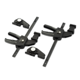 Shaper Tools Set of 2 Reversible Clamps 150mm for Shaper Origin Workstation, showing innovative button-reversible clamping feature