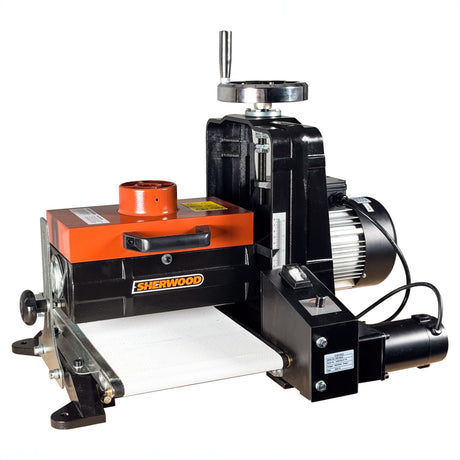 Sherwood 10in Benchtop Drum Sander in action, perfect for precise and uniform sanding tasks