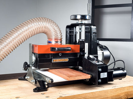 Sherwood 10in Benchtop Drum Sander in use, providing precise and uniform sanding results