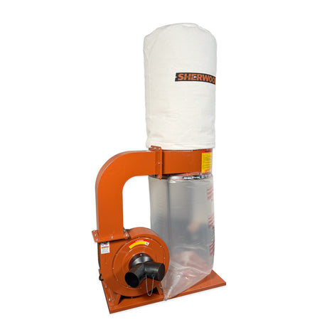 Sherwood 2HP Dust Extractor with Needle Felt Filter Bag in action