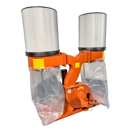 Sherwood 3HP Dust Extractor with Twin HEPA Pleated Filter Cartridges in use